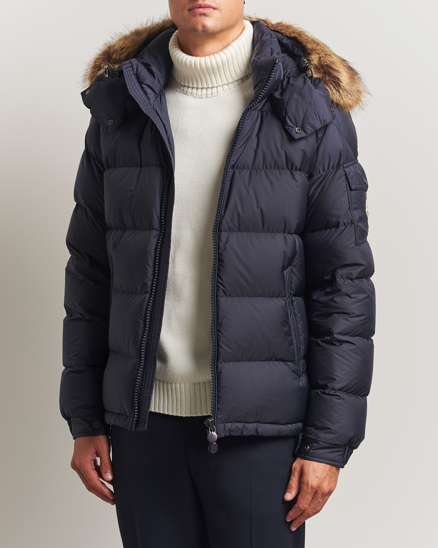 Moncler Maya Faux Fur Jacket Navy at CareOfCarl.com