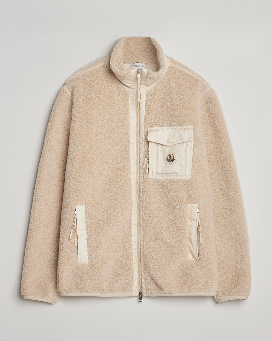 Men | Sweaters & Knitwear | Moncler | Hybrid Fleece Jacket Beige