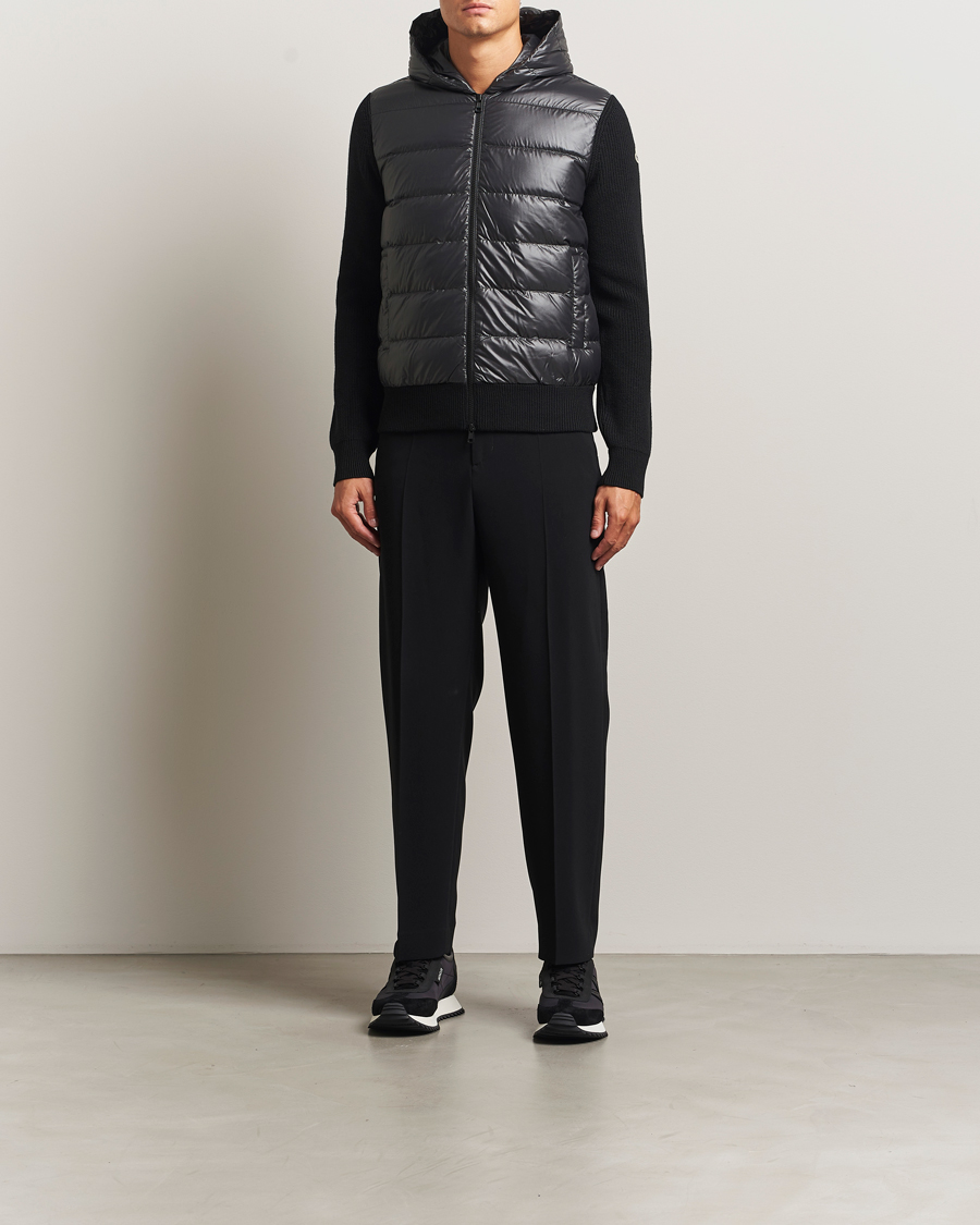 Men | Sweaters & Knitwear | Moncler | Padded Hooded Cardigan Black