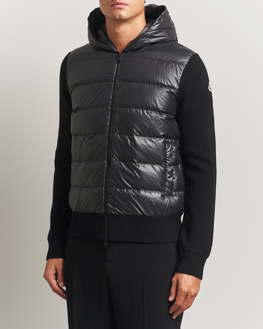 Moncler Padded Hooded Cardigan Black at CareOfCarl.com