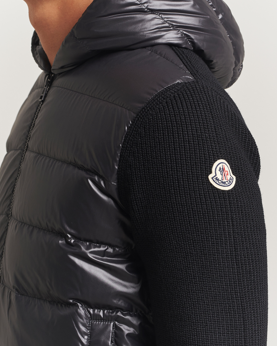 Men | Sweaters & Knitwear | Moncler | Padded Hooded Cardigan Black