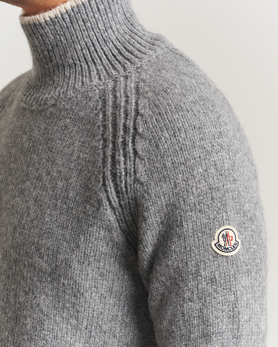Moncler Wool Turtleneck Grey Melange at CareOfCarl.com