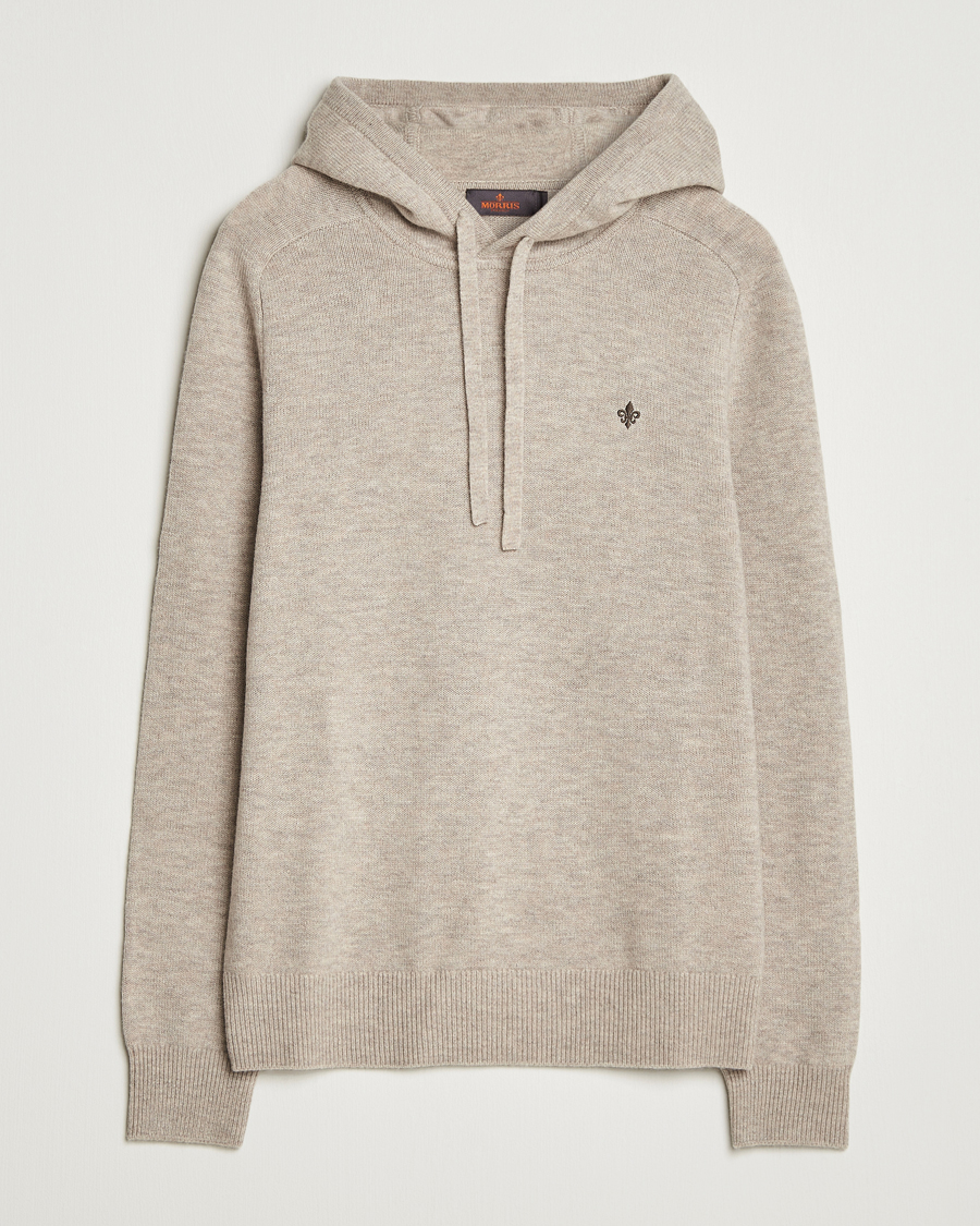 Men | Sweaters & Knitwear | Morris | Hertford Lambswool Hoodie Khaki
