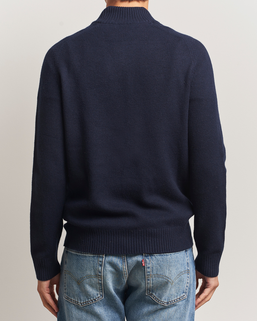 Men | Sweaters & Knitwear | Morris | Hertford Lambswool Merino Half Zip Navy