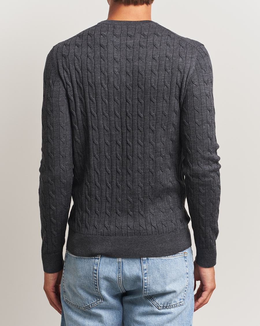 Men | Sweaters & Knitwear | Morris | Merino Cable O-Neck Grey