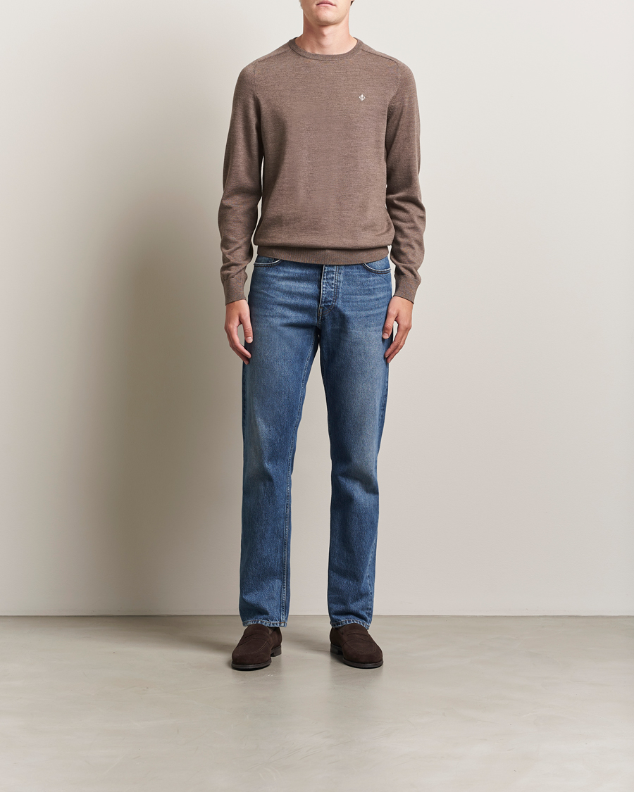 Men | Sweaters & Knitwear | Morris | Merino Oneck Light Brown