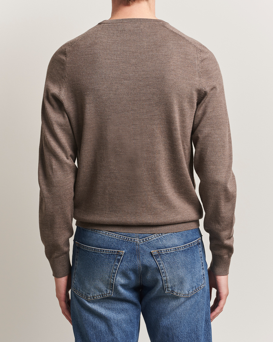 Men | Sweaters & Knitwear | Morris | Merino Oneck Light Brown