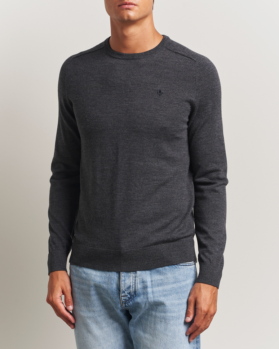 Men | Sweaters & Knitwear | Morris | Merino O-Neck Grey