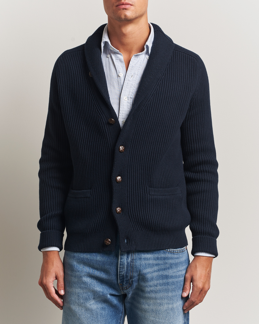 Men | Sweaters & Knitwear | Morris | Brayden Shawl Cardigan Navy