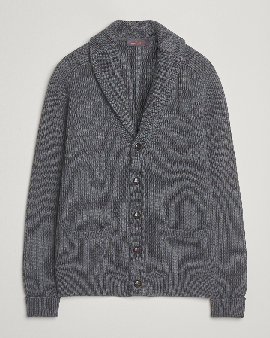 Men | Sweaters & Knitwear | Morris | Brayden Shawl Cardigan Grey