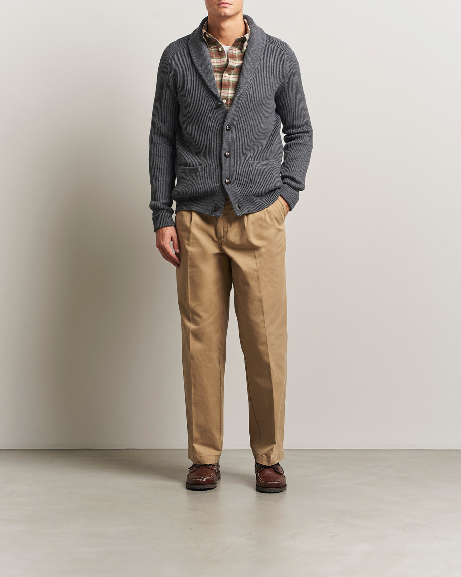 Men | Sweaters & Knitwear | Morris | Brayden Shawl Cardigan Grey