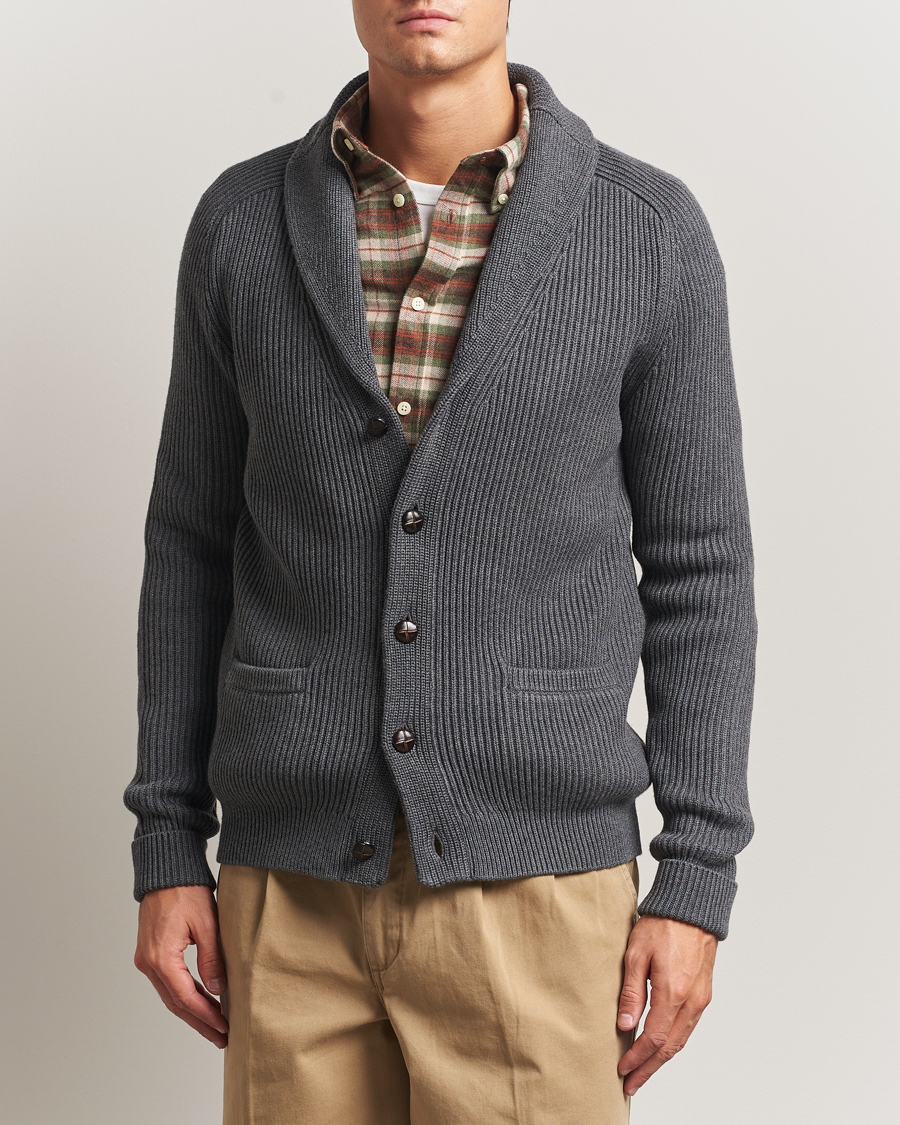 Men | Sweaters & Knitwear | Morris | Brayden Shawl Cardigan Grey