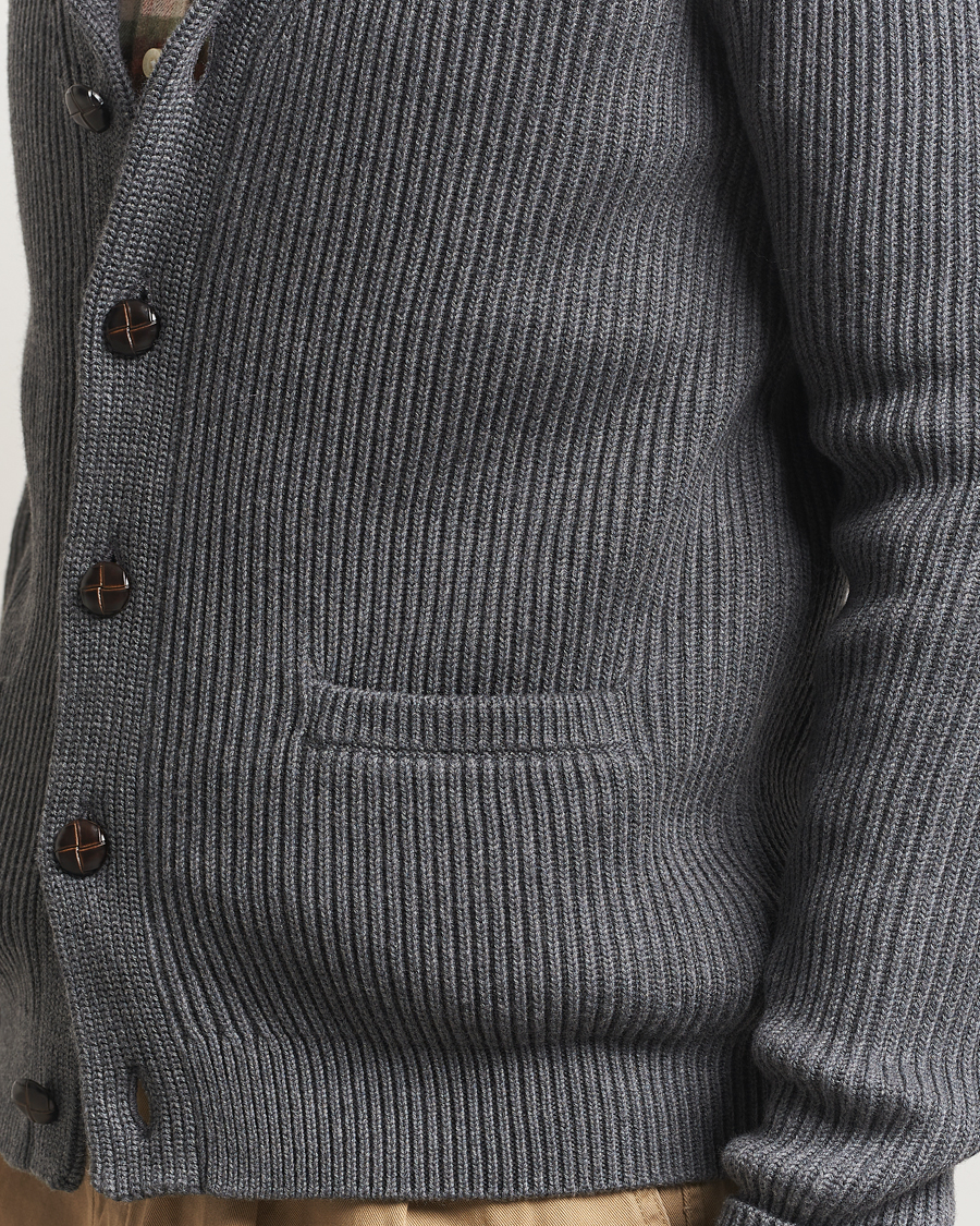 Men | Sweaters & Knitwear | Morris | Brayden Shawl Cardigan Grey