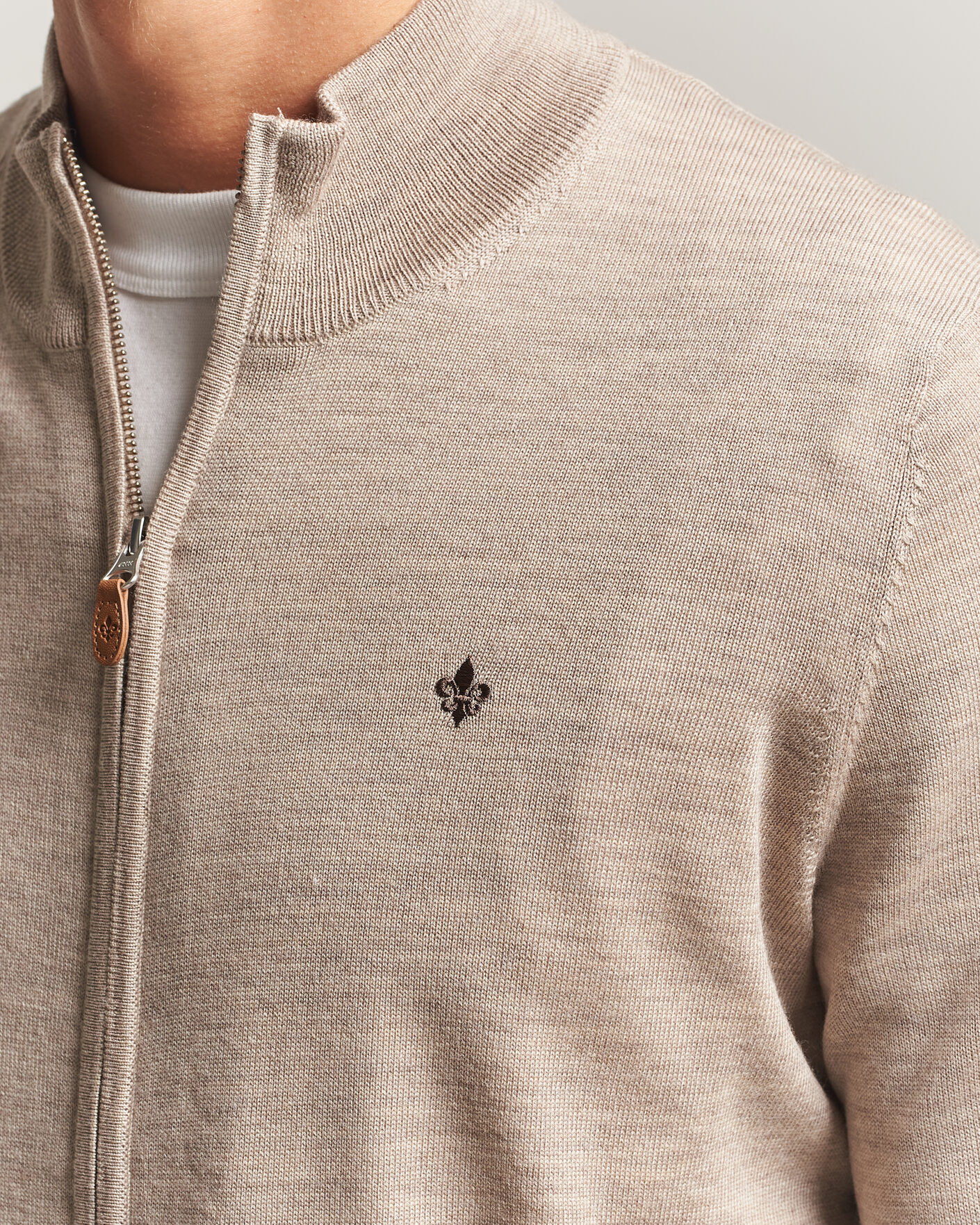 Men | Sweaters & Knitwear | Morris | Merino Full Zip Cardigan Khaki