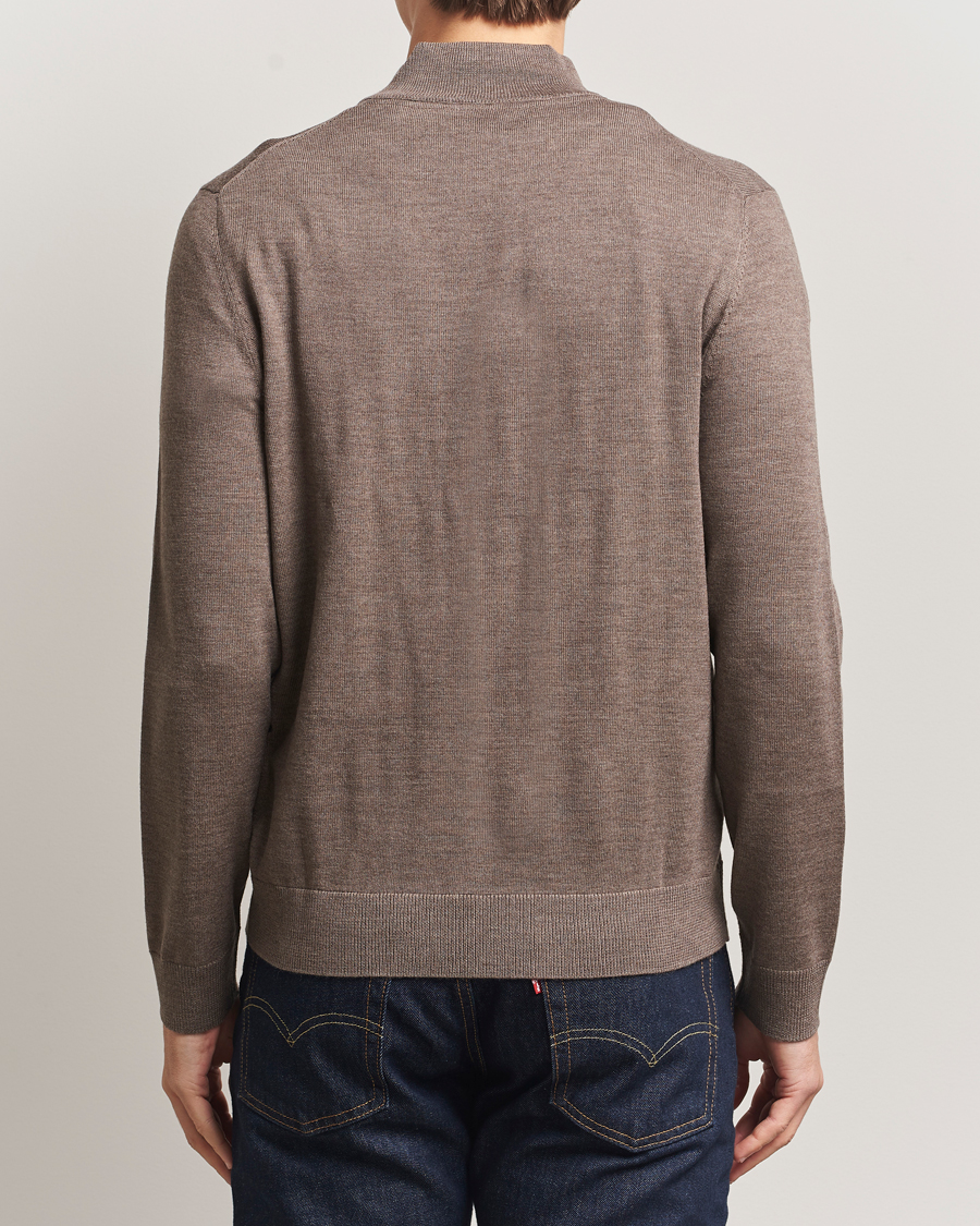 Men | Sweaters & Knitwear | Morris | Merino Full Zip Cardigan Brown