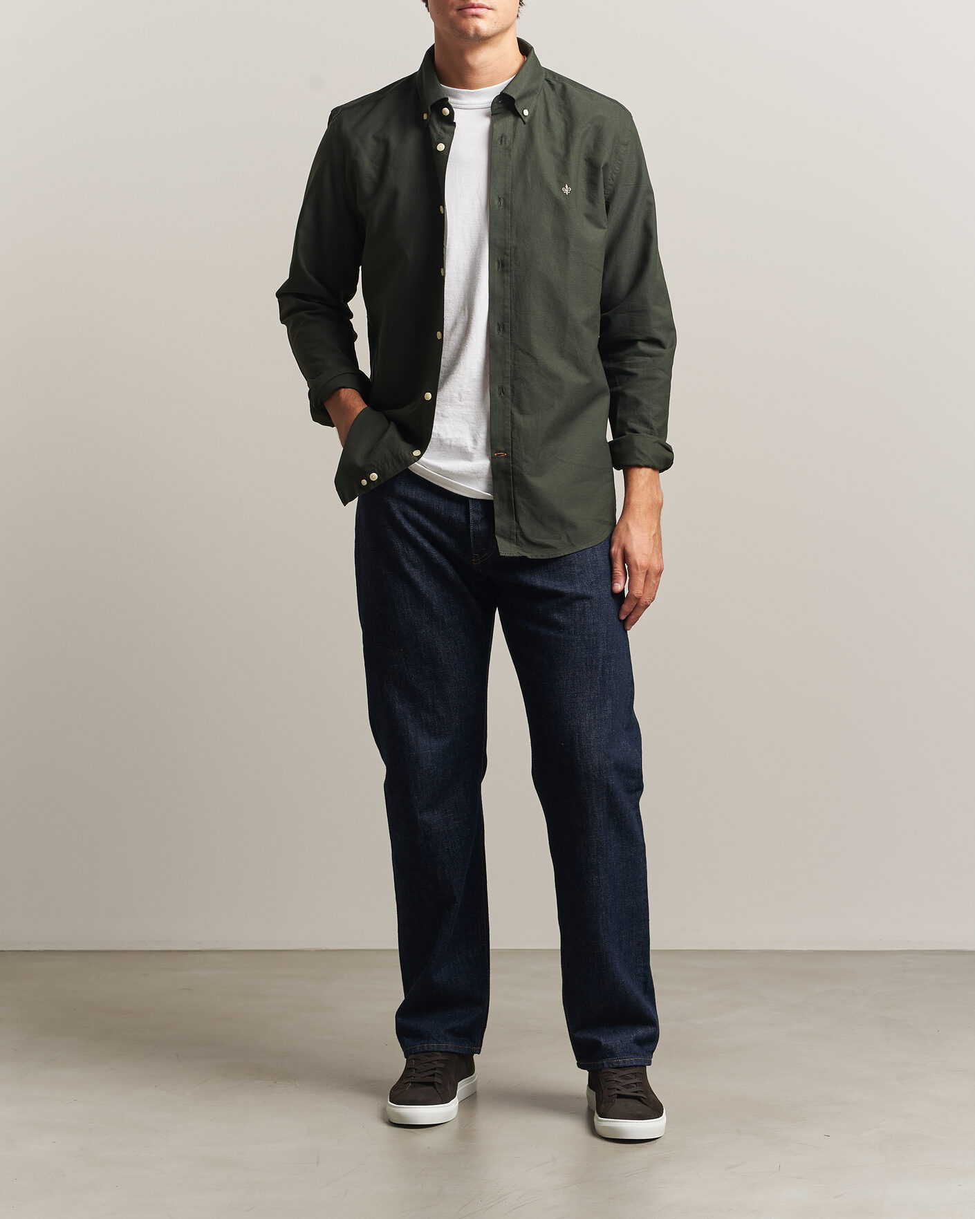 Men | Sweaters & Knitwear | Morris | Douglas Oxford Shirt Olive