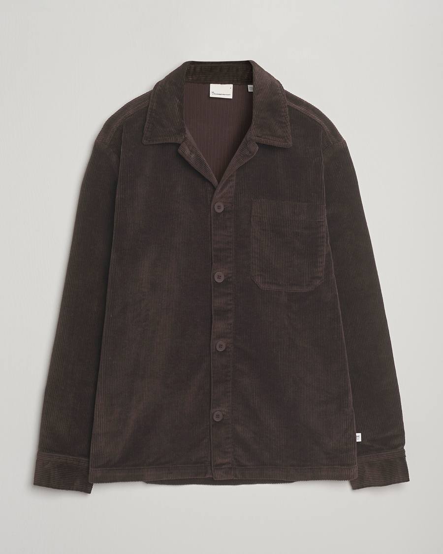 Men | Shirts | KnowledgeCotton Apparel | Cotton Corduroy Overshirt Chocolate
