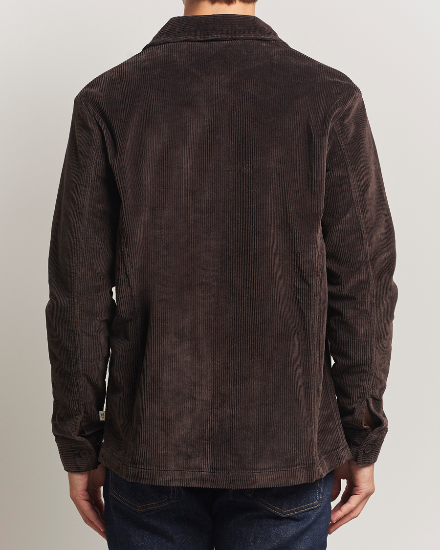 Men | Shirts | KnowledgeCotton Apparel | Cotton Corduroy Overshirt Chocolate