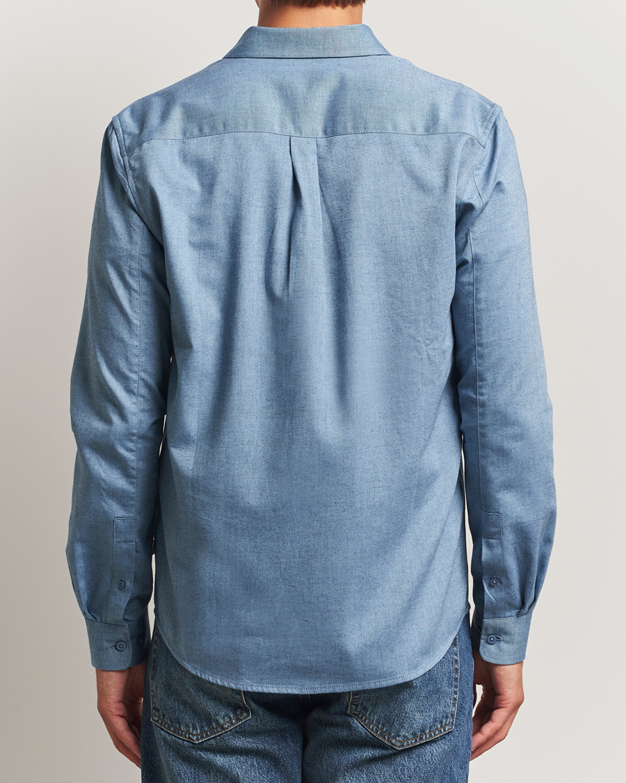 Men | Shirts | KnowledgeCotton Apparel | Regular Fit Melange Flannel Shirt Denim