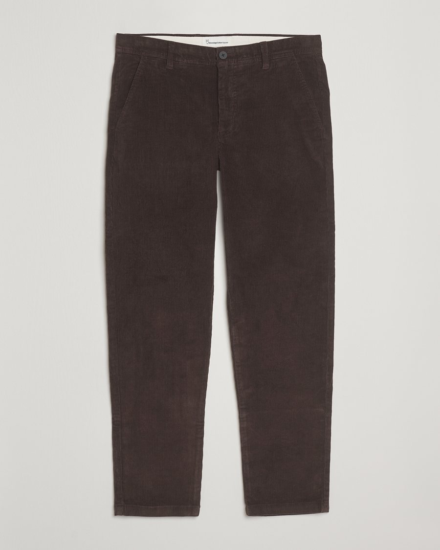 Men | Trousers | KnowledgeCotton Apparel | Chuck Regular Cord Trousers Chocolate