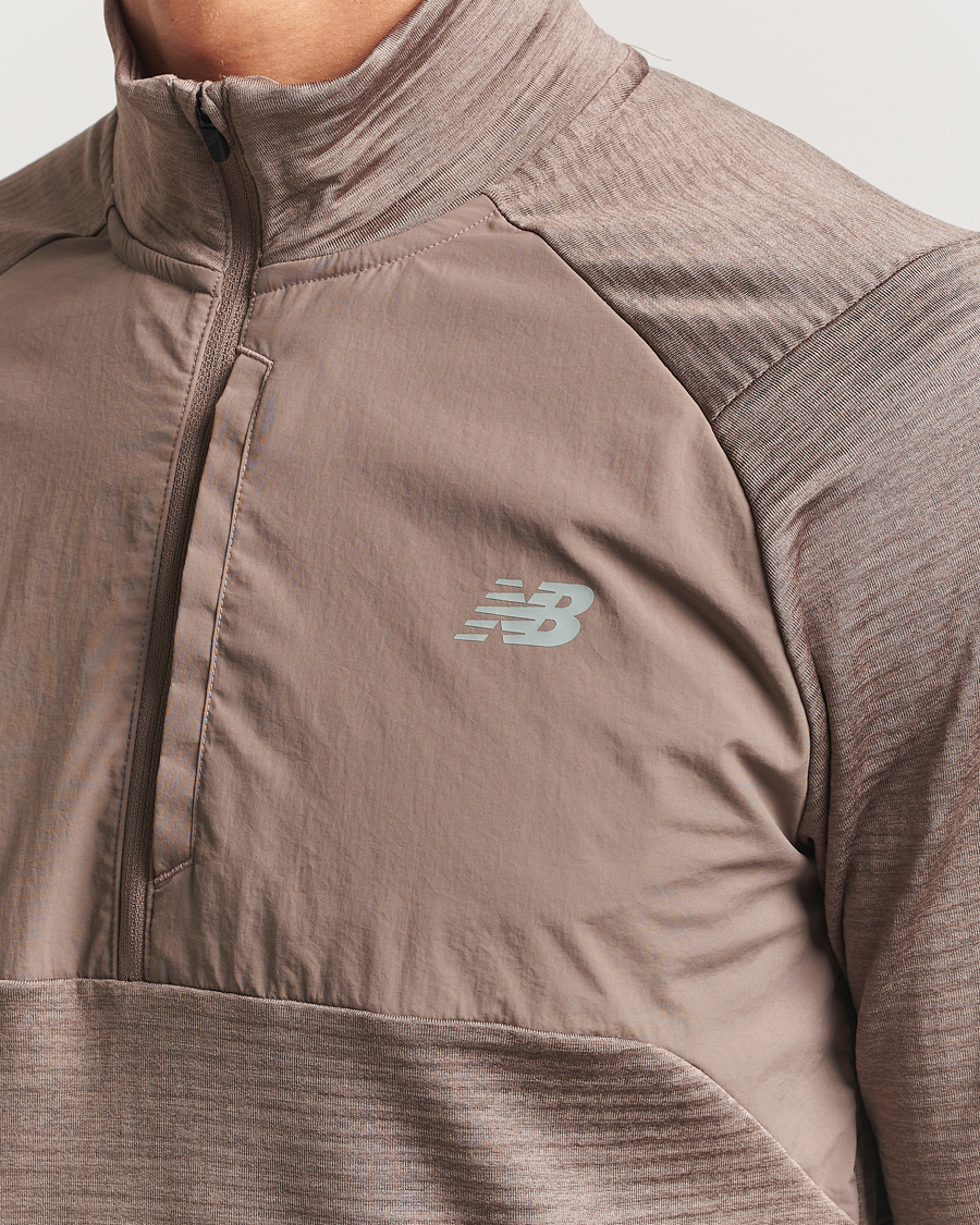 Men | Sweaters & Knitwear | New Balance Running | Heat Grid Half Zip Earth Shadow Heather