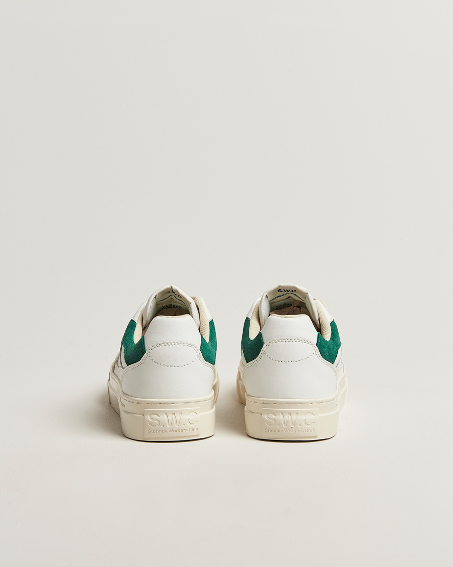 Men | Sneakers | Stepney Workers Club | Pearl Leather/Suede Mix Sneaker White Green