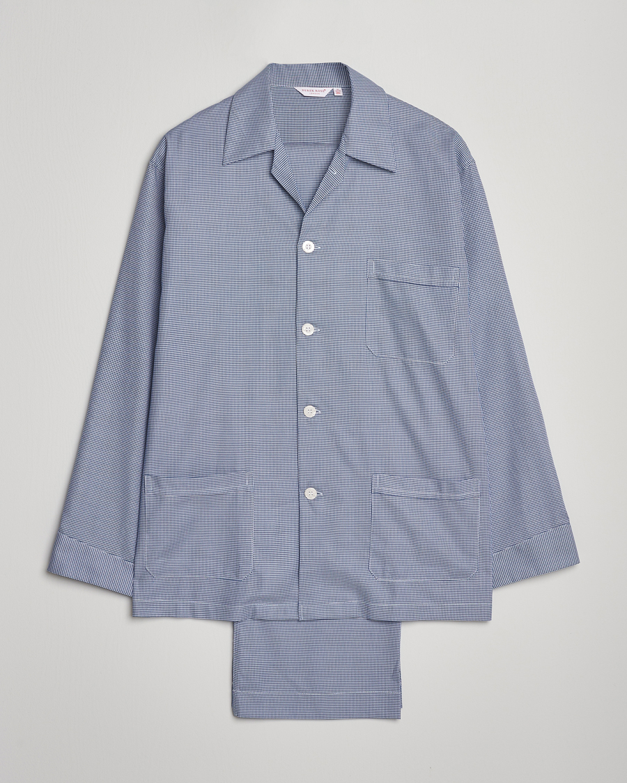 Men | Pyjamas & Robes | Derek Rose | Checked Cotton Pyjama Set Navy