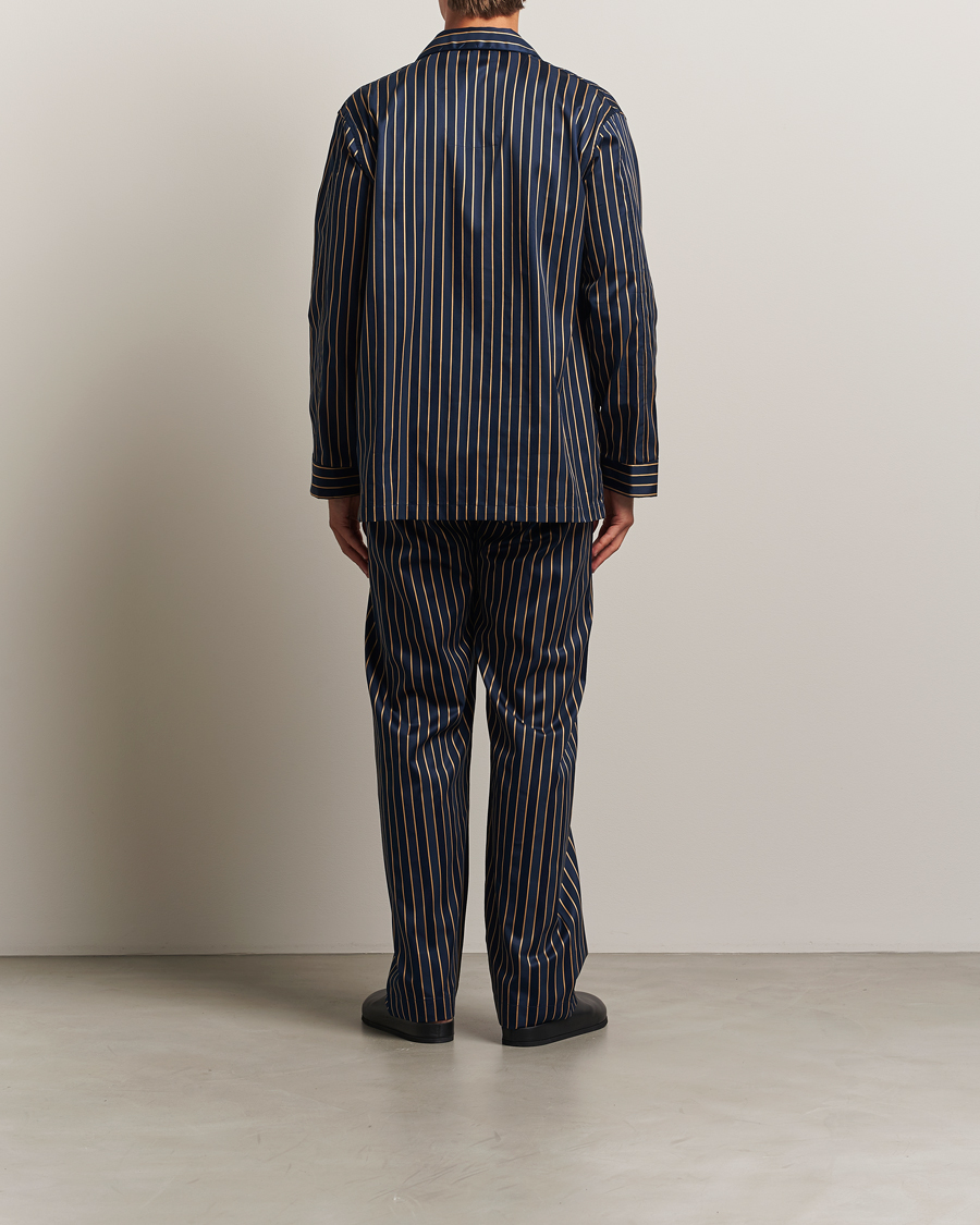 Men | Pyjamas & Robes | Derek Rose | Striped Cotton Pyjama Set Navy