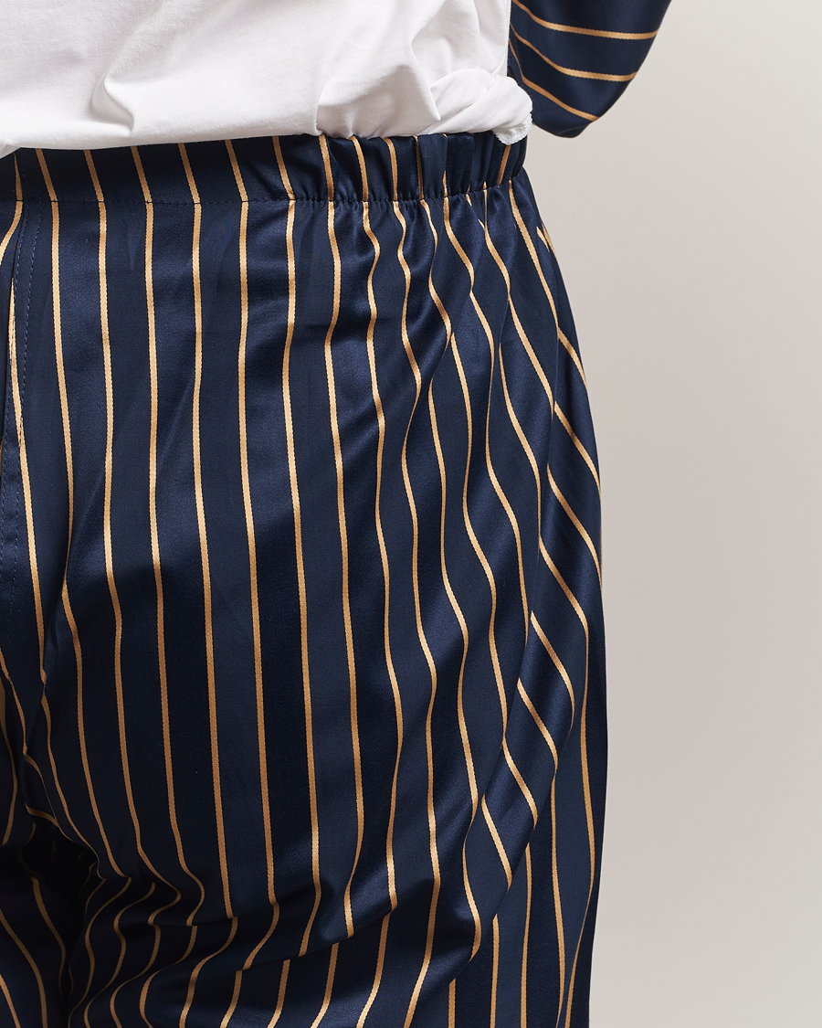 Men | Pyjamas & Robes | Derek Rose | Striped Cotton Pyjama Set Navy