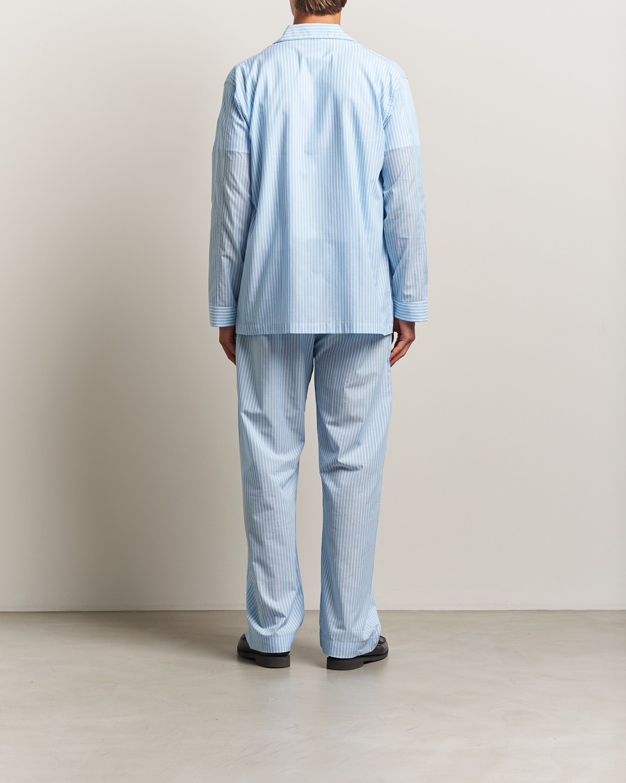 Men | Pyjamas & Robes | Derek Rose | Striped Cotton Pyjama Set Light Blue