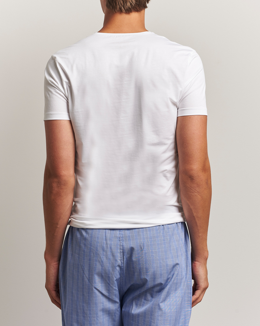 Men | T-Shirts | Derek Rose | Pima Cotton V-Neck T-Shirt White