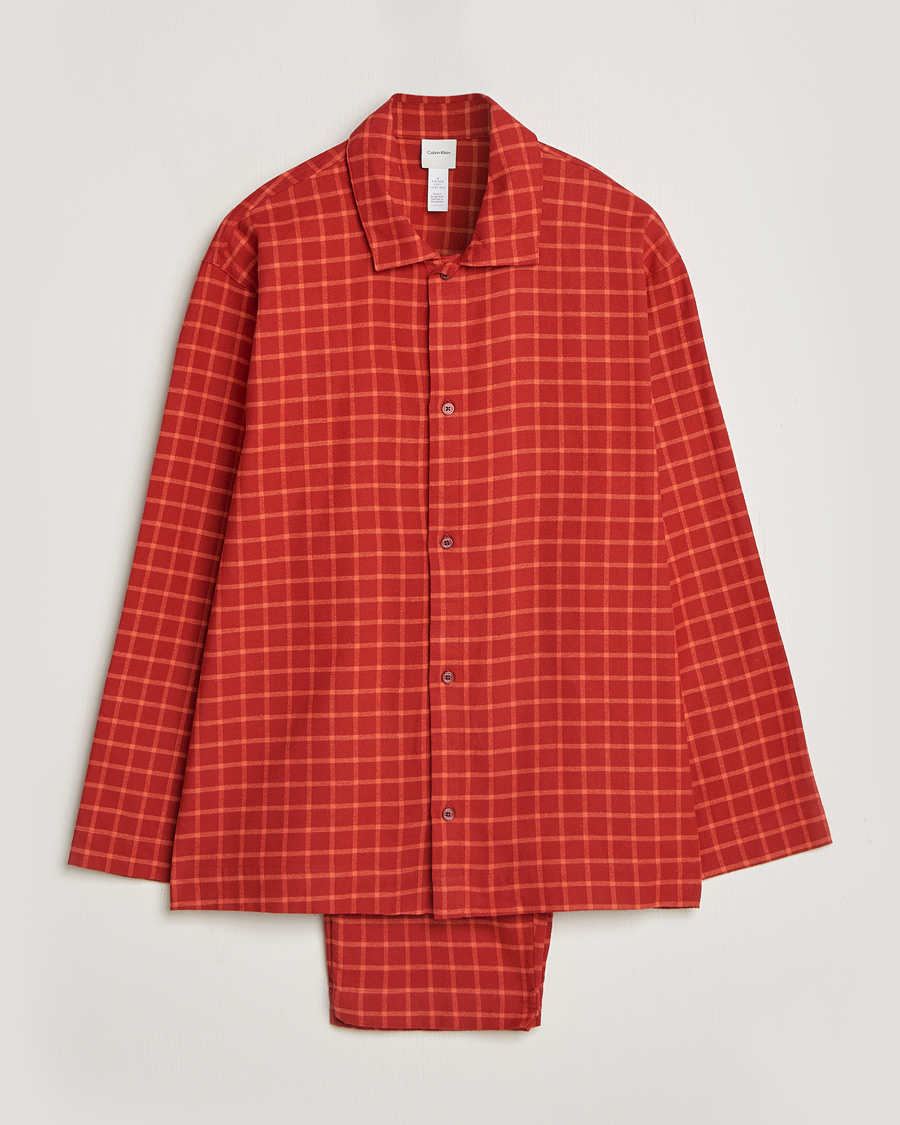 Men | Pyjamas & Robes | Calvin Klein | Flannel Pyjama Set Red