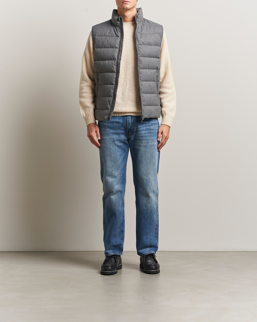 Men | Gilets | Save The Duck | Italo Padded Flannel Vest Mid Grey Melange