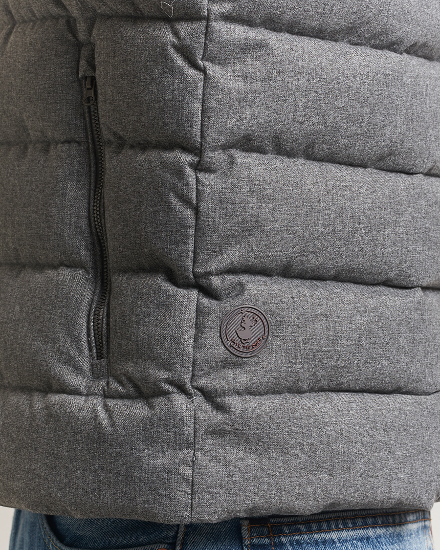 Men | Gilets | Save The Duck | Italo Padded Flannel Vest Mid Grey Melange