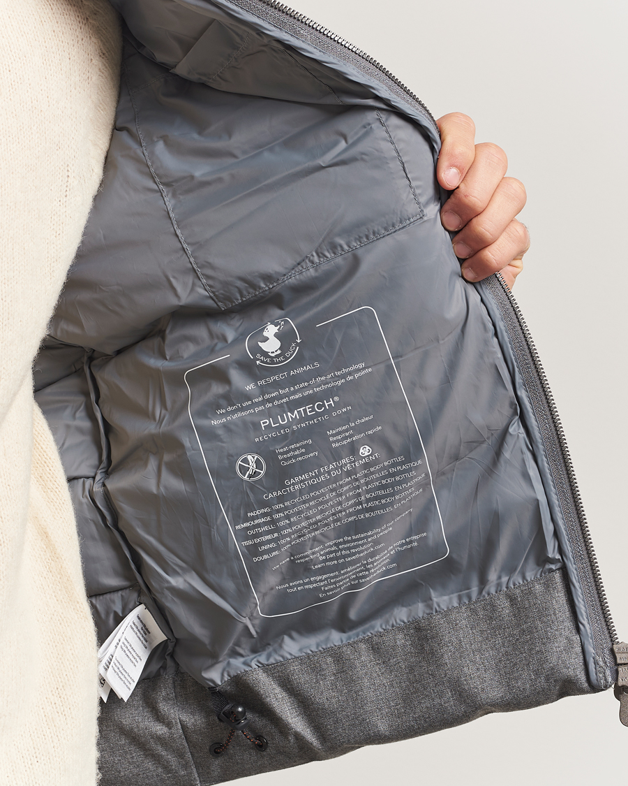 Men | Gilets | Save The Duck | Italo Padded Flannel Vest Mid Grey Melange
