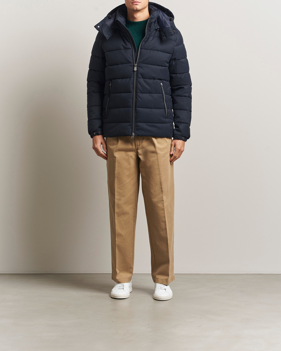 Men | Coats & Jackets | Save The Duck | Constantin Padded Flannel Jacket Navy Blue Melange
