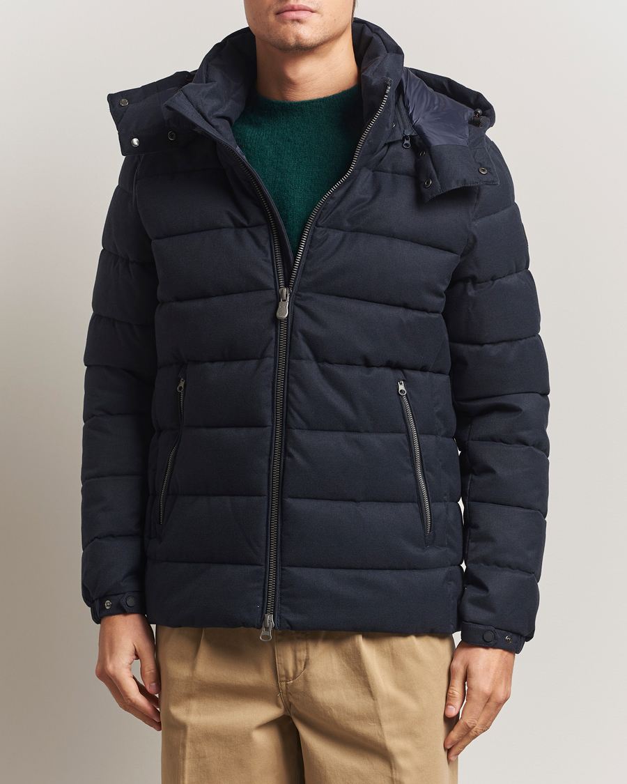 Men | Coats & Jackets | Save The Duck | Constantin Padded Flannel Jacket Navy Blue Melange