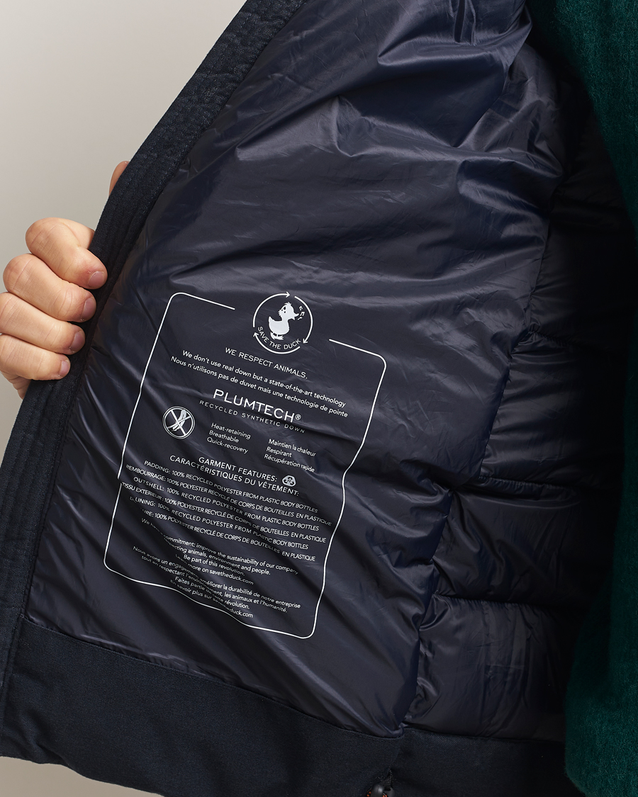 Men | Coats & Jackets | Save The Duck | Constantin Padded Flannel Jacket Navy Blue Melange