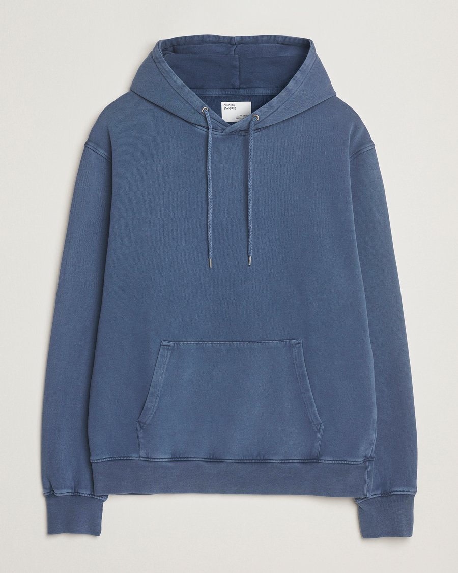 Men | Sweaters & Knitwear | Colorful Standard | Classic Organic Hood Neptune Blue