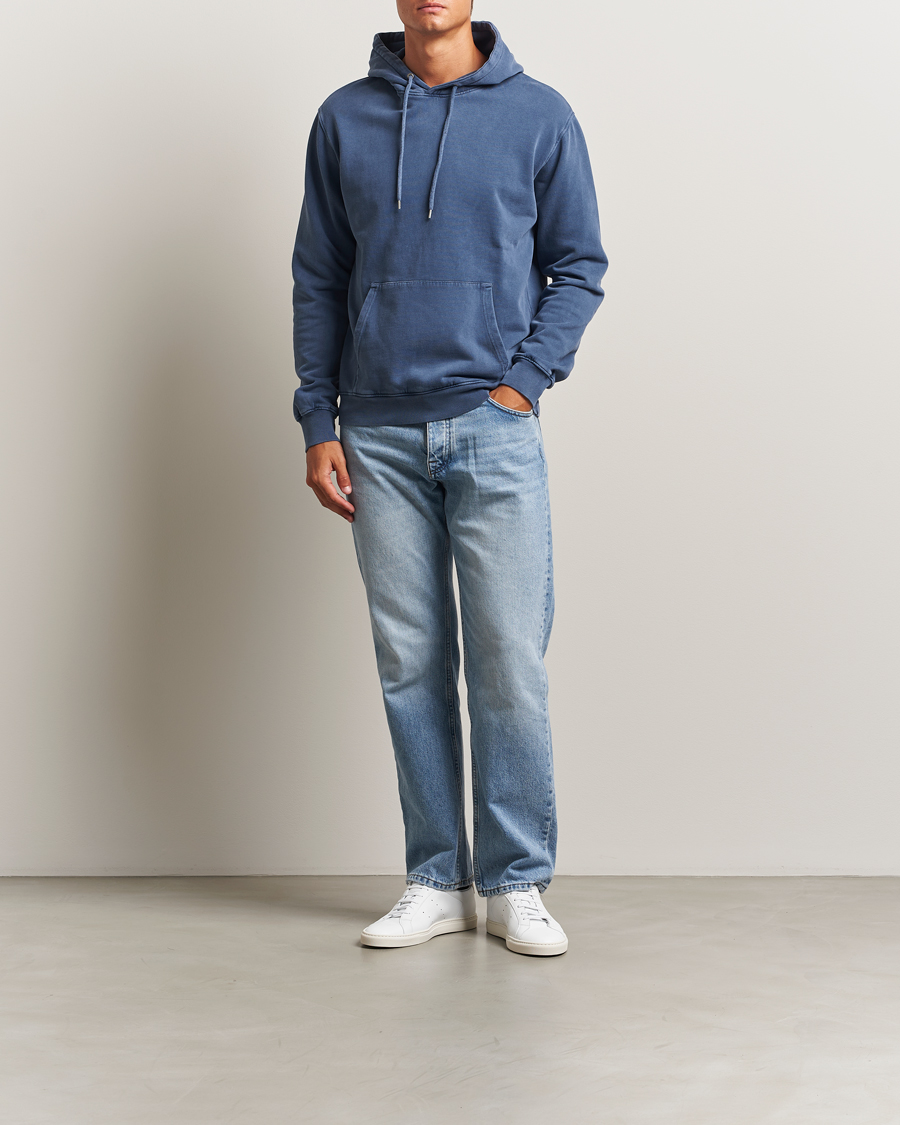 Men | Sweaters & Knitwear | Colorful Standard | Classic Organic Hood Neptune Blue