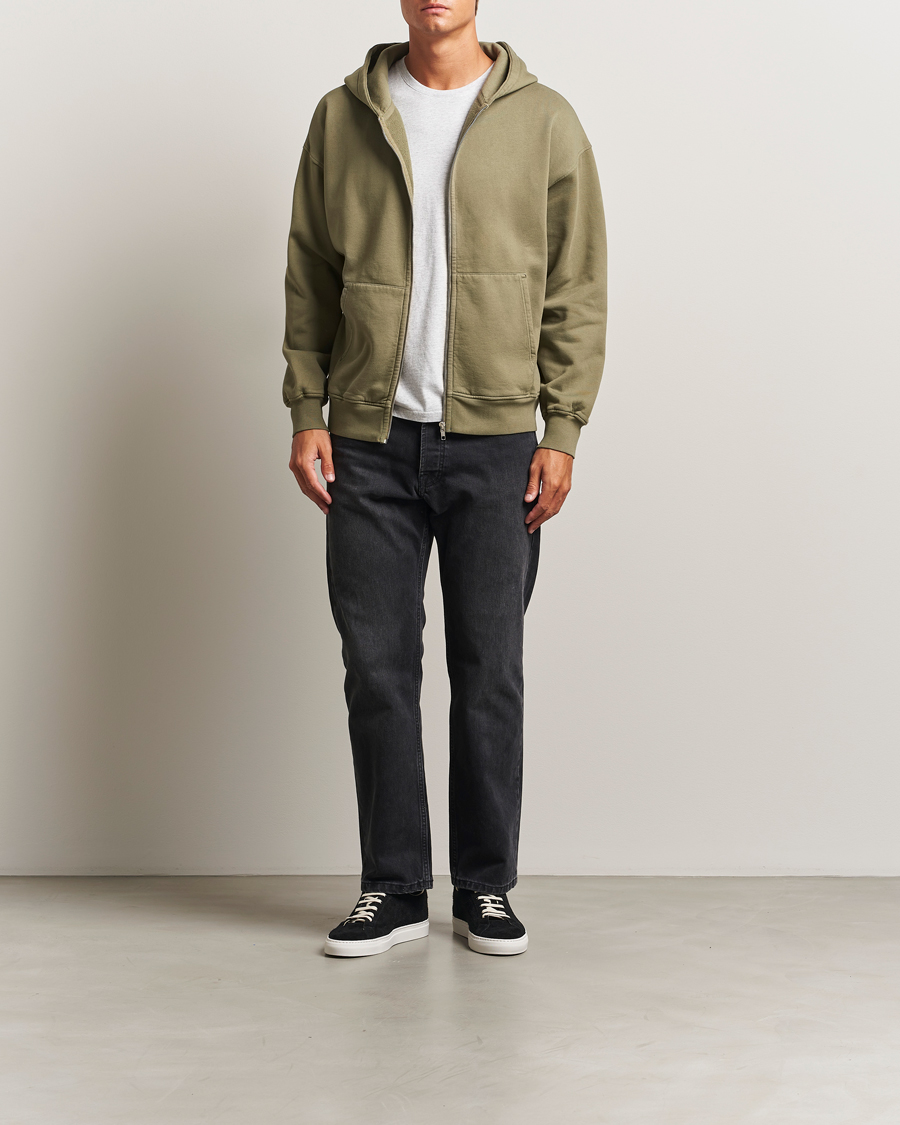 Men | Sweaters & Knitwear | Colorful Standard | Classic Organic Full Zip Hoodie Dusty Olive