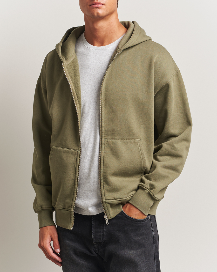 Men | Sweaters & Knitwear | Colorful Standard | Classic Organic Full Zip Hoodie Dusty Olive