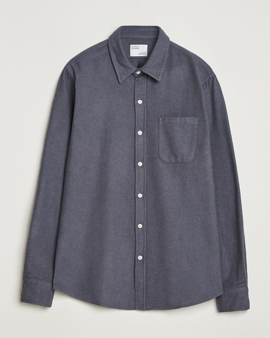 Men | Shirts | Colorful Standard | Organic Flannel Shirt Lava Grey