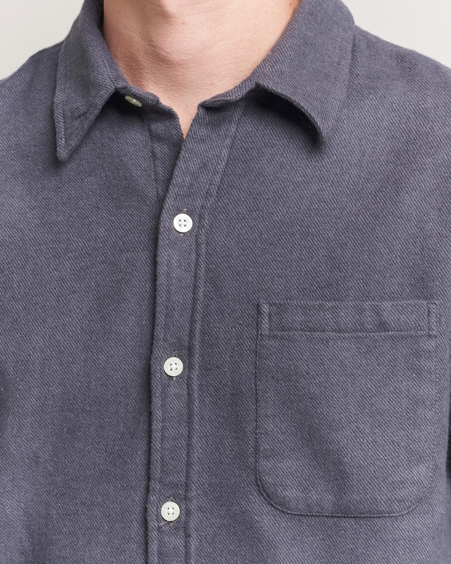 Men | Shirts | Colorful Standard | Organic Flannel Shirt Lava Grey