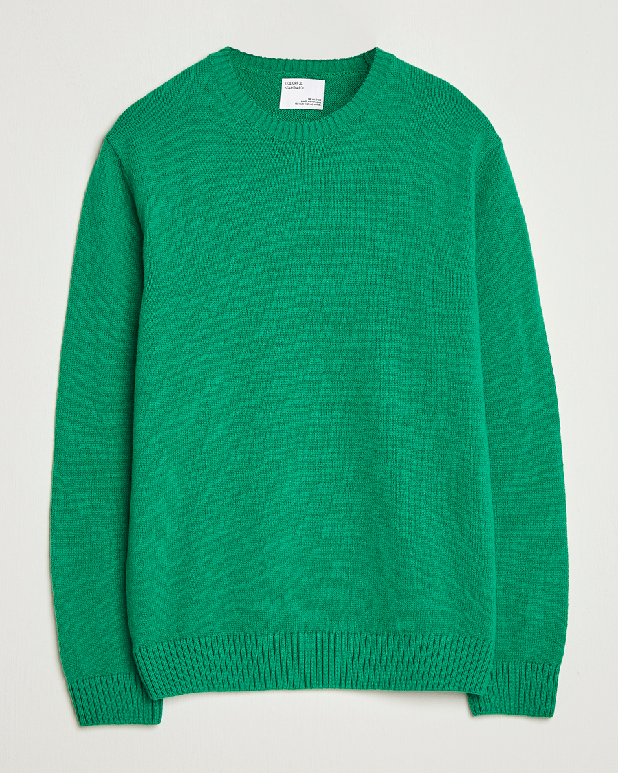 Men | Sweaters & Knitwear | Colorful Standard | Classic Merino Wool Crew Neck Kelly Green