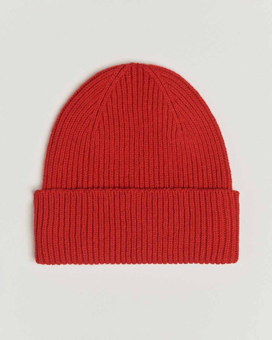 Men | Beanies | Colorful Standard | Merino Wool Beanie Scarlet Red