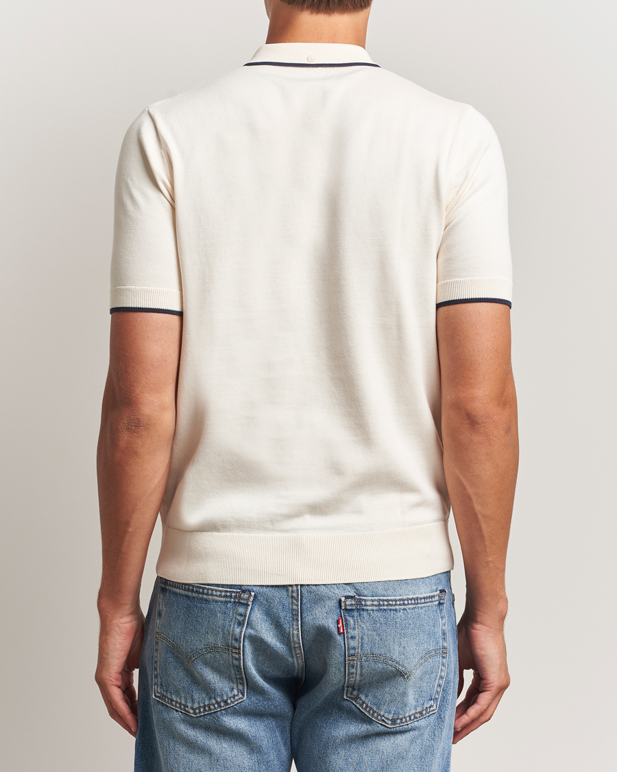 Men | Polo Shirts | Fred Perry | Pique Knitted Tipped Polo Ecru