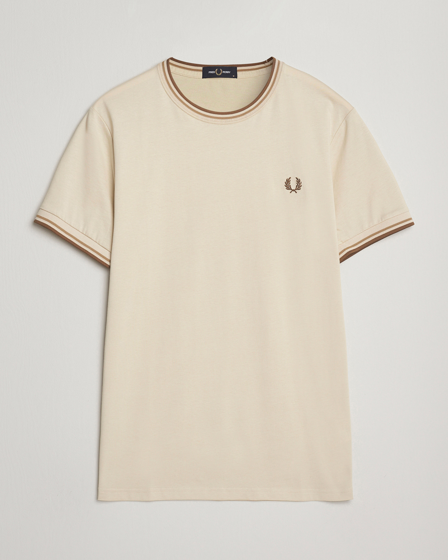 Men | T-Shirts | Fred Perry | Twin Tipped T-Shirt Oatmeal