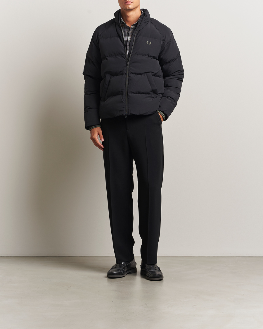 Men | Coats & Jackets | Fred Perry | Raglan Padded Down Jacket Black