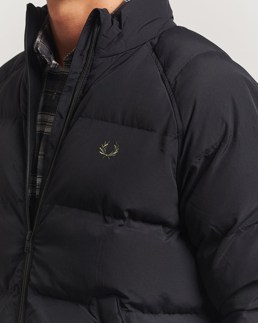 Men | Coats & Jackets | Fred Perry | Raglan Padded Down Jacket Black